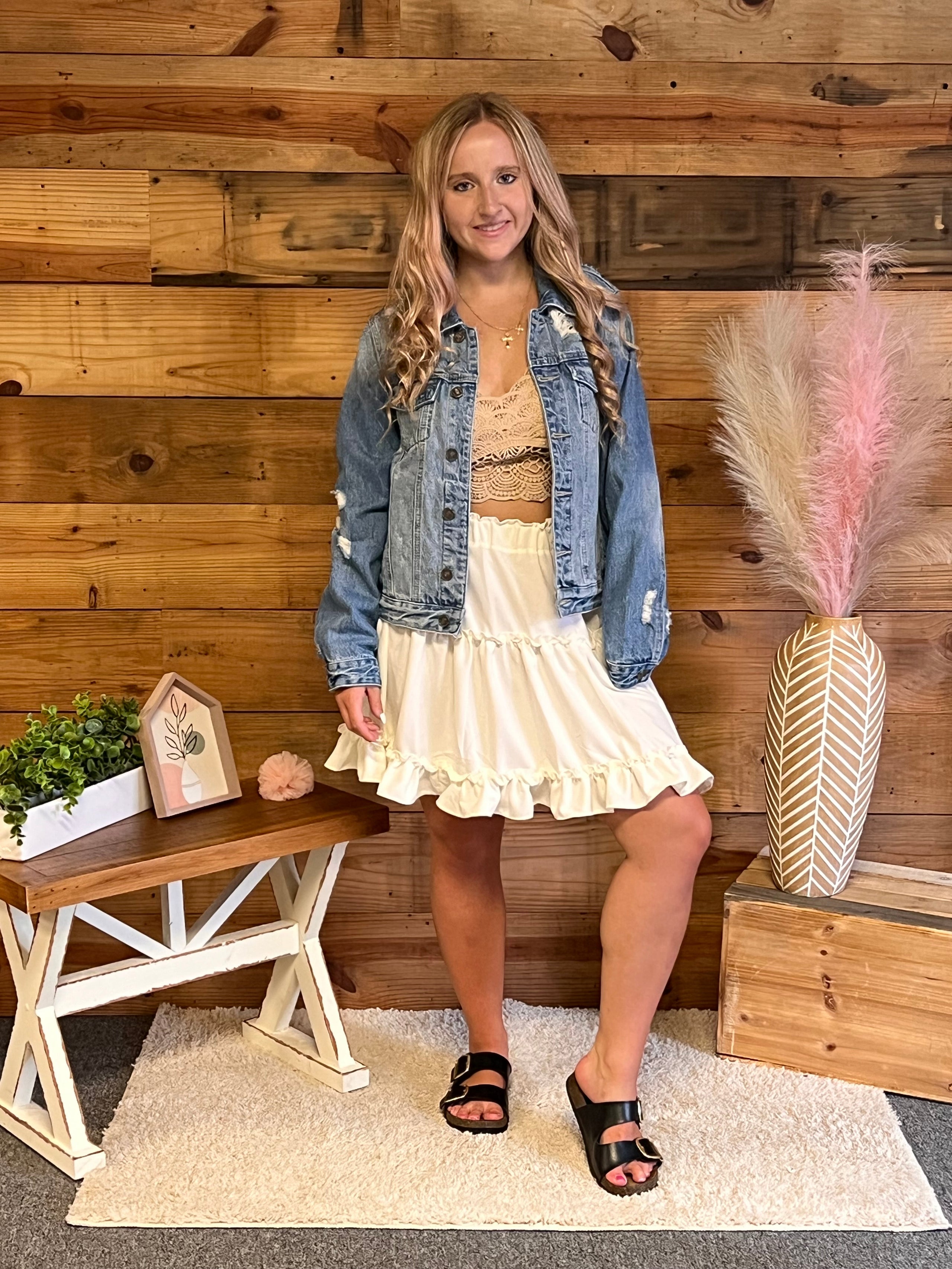 Mini skirt ivory best sale